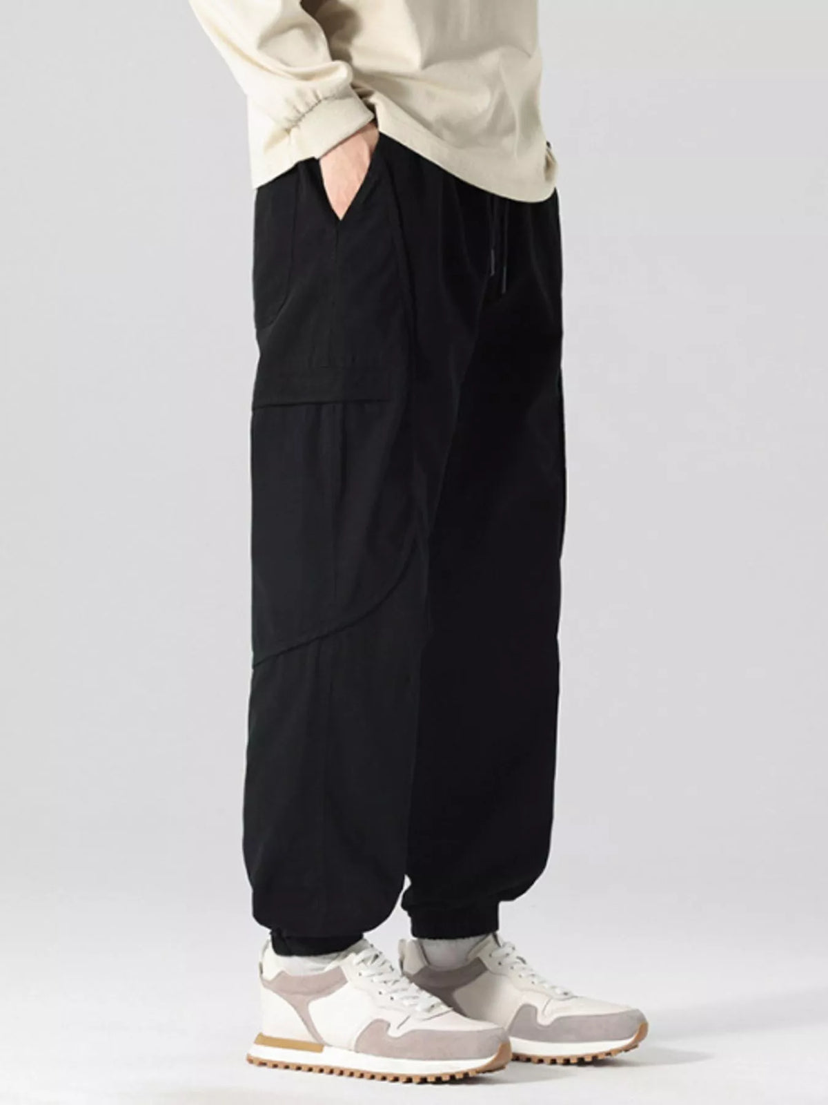 Men's Full Size Drawstring Loose Fit Joggers Plus Size, view 2