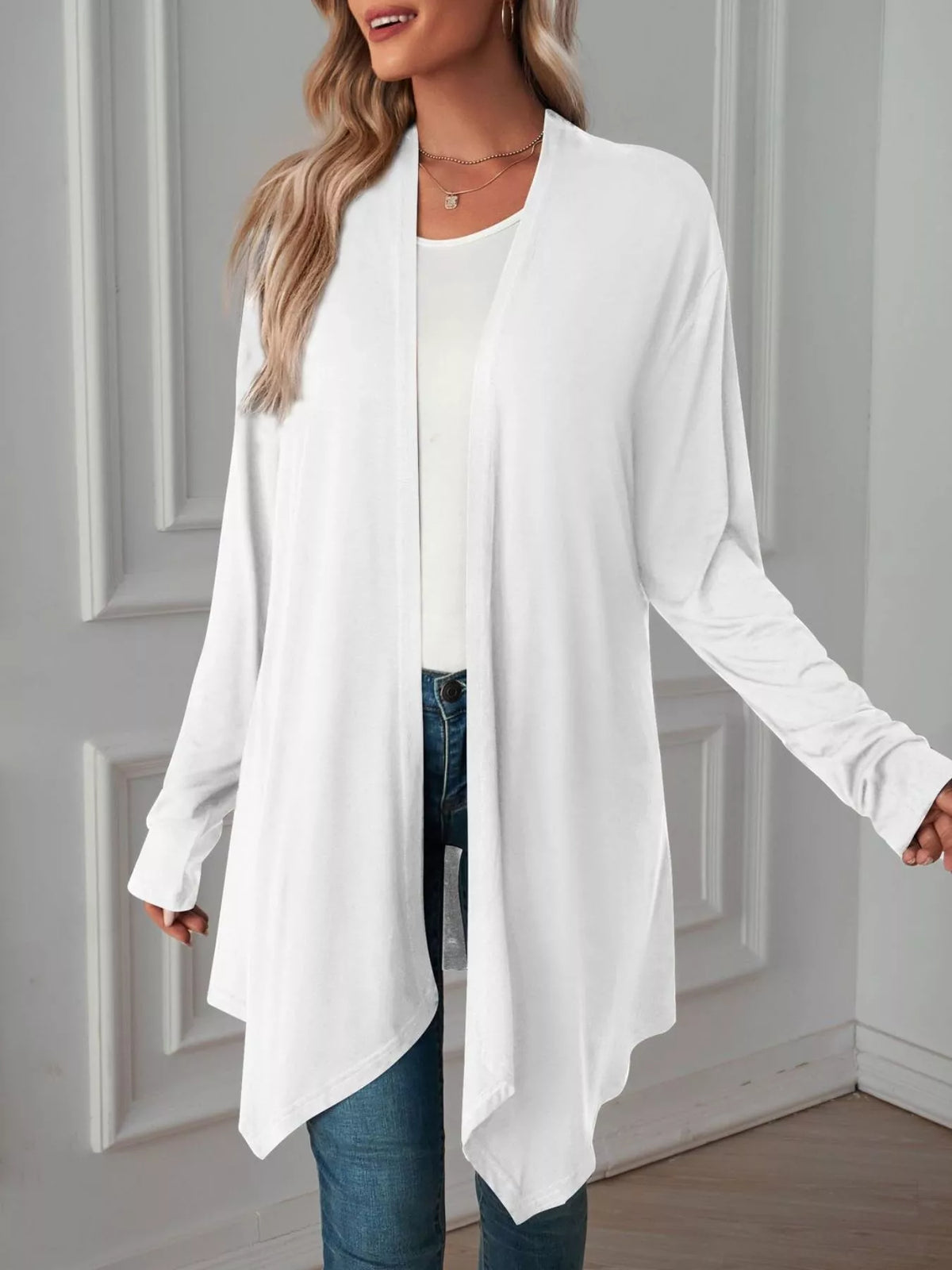 Lightweight Open Front Cardigan - Lilixa.store