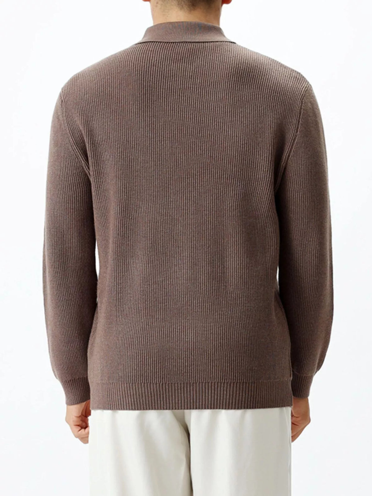 Men's Plus Size Ribbed Knit Quarter-Zip Sweater