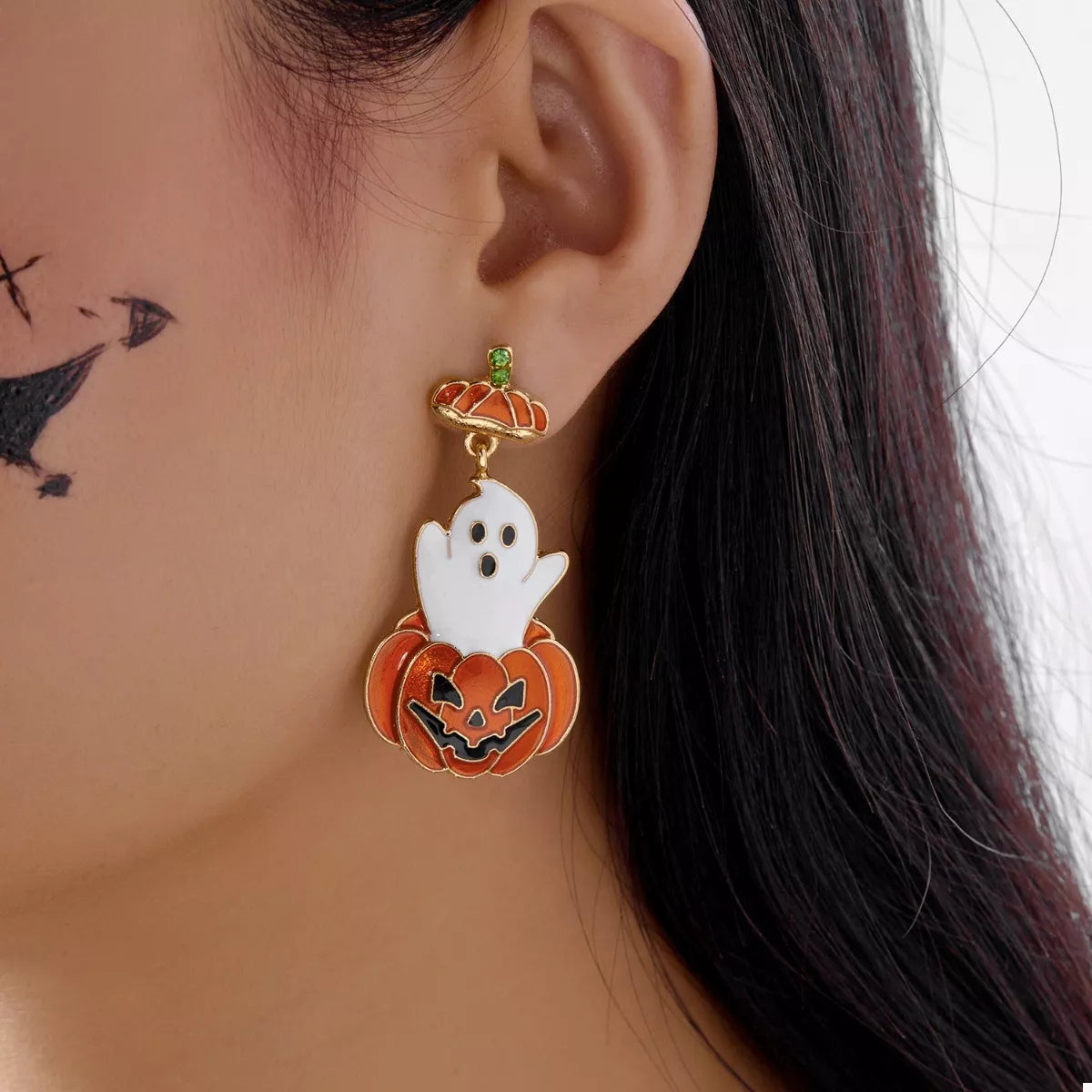 Halloween Ghost Pumpkin Dangle Earrings - Lilixa.store
