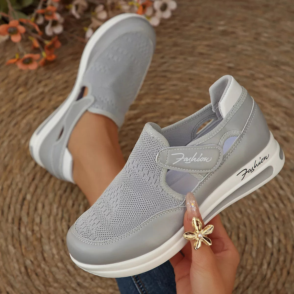 Breathable Mesh Wedge Sneakers - Lilixa.store