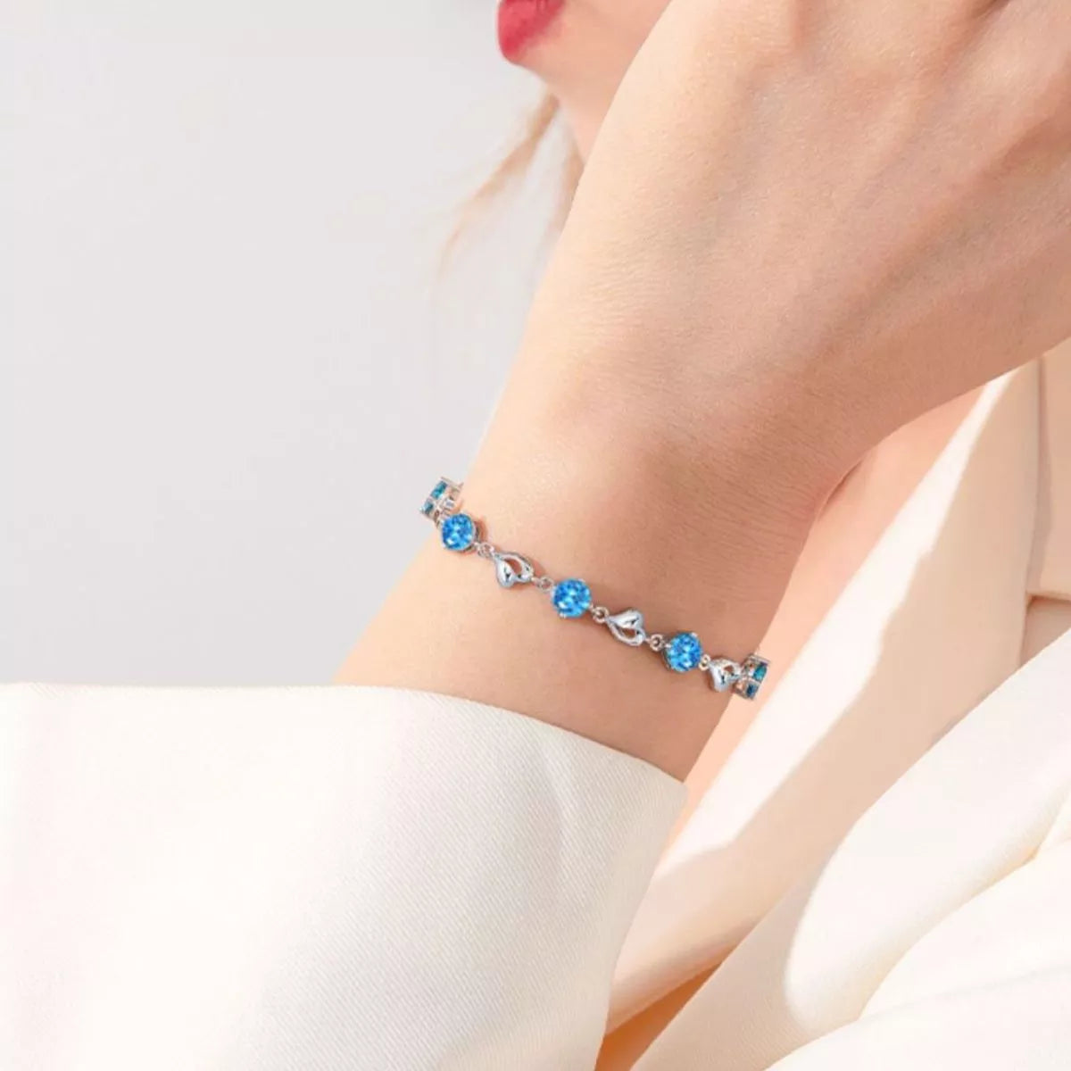925 Sterling Silver Crystal Bracelet - Lilixa.store