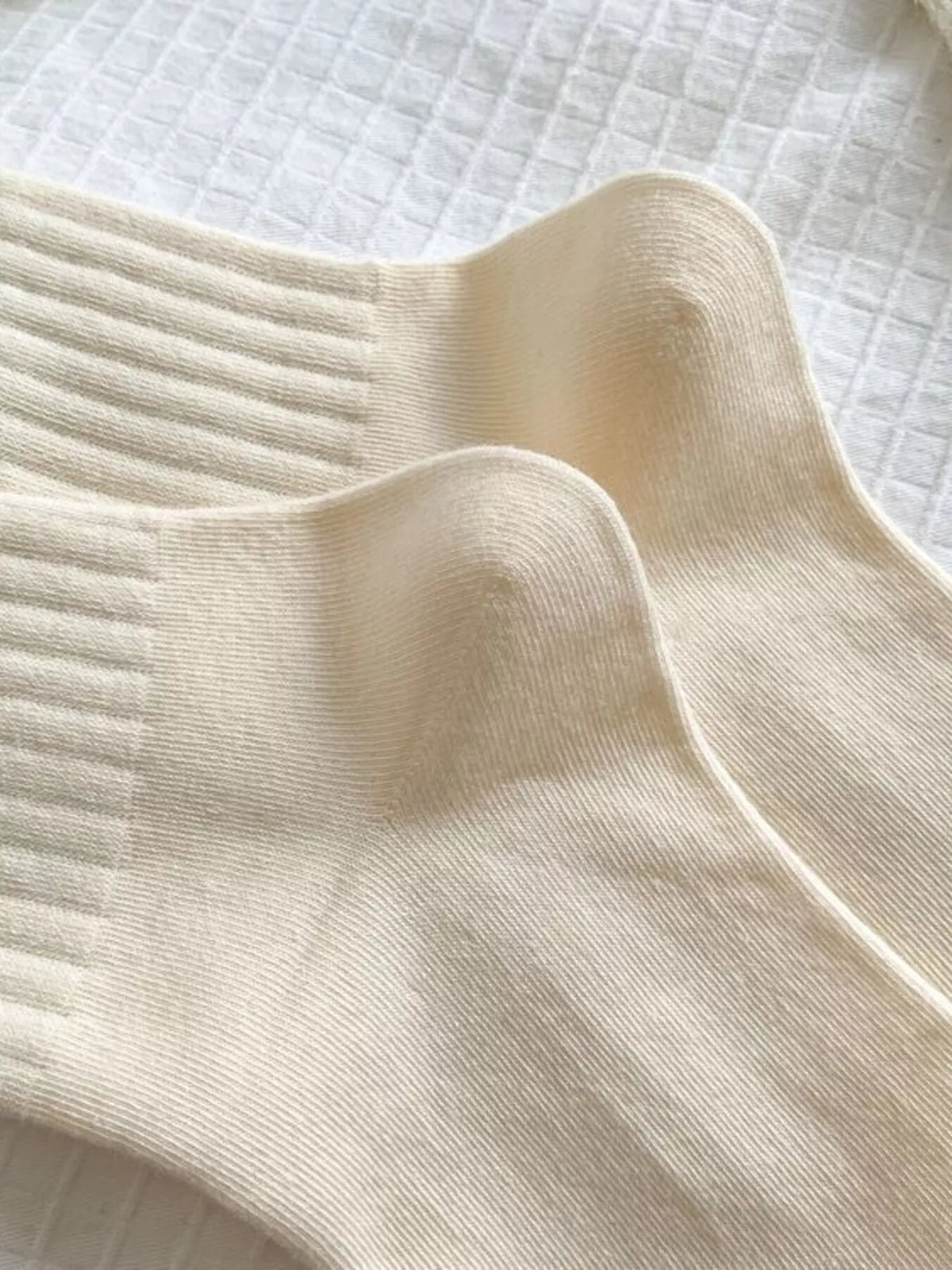 Ribbed Cotton Crew Socks - Lilixa.store