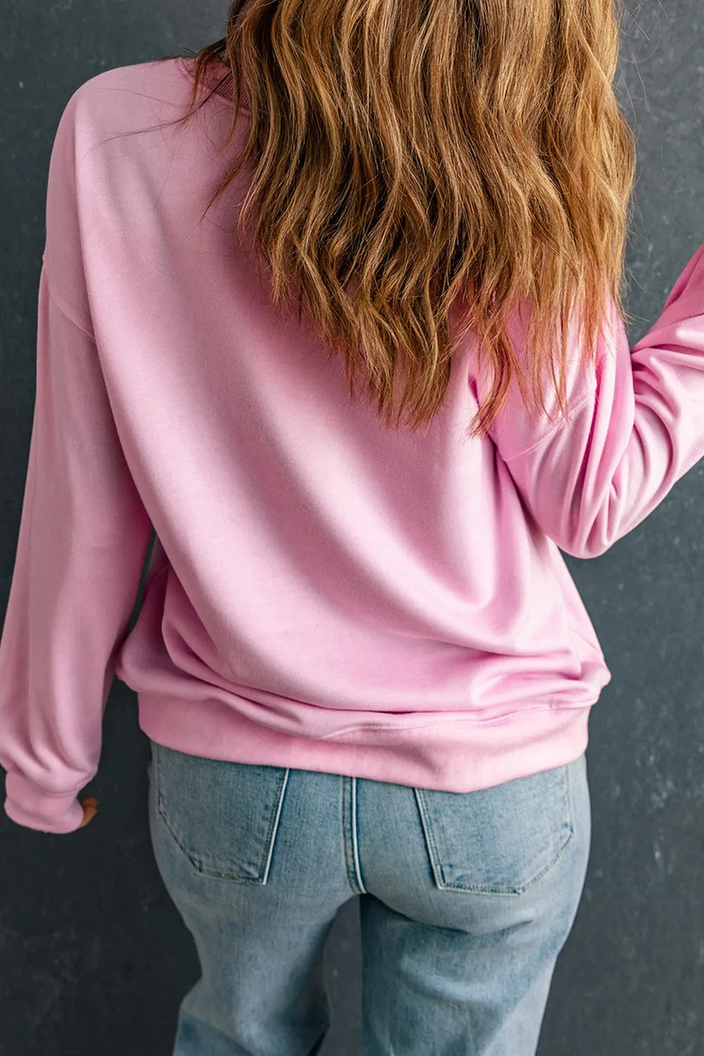Contrast Heart Long Sleeve Sweatshirt - Lilixa.store