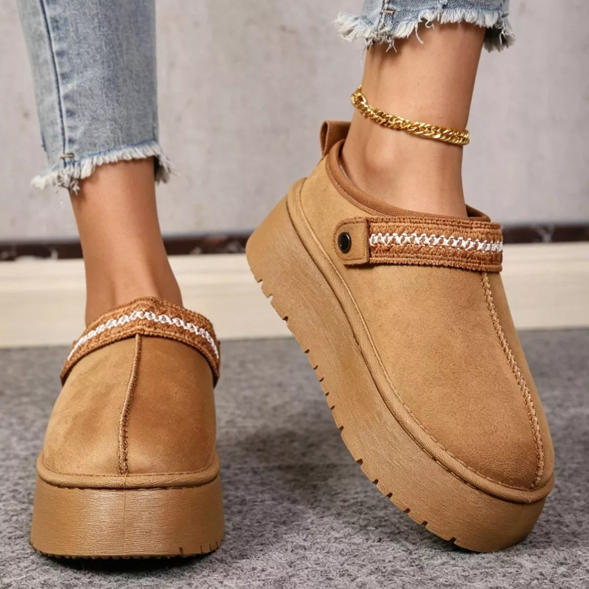 Platform Suede Fur-Lined Boots - Lilixa.store