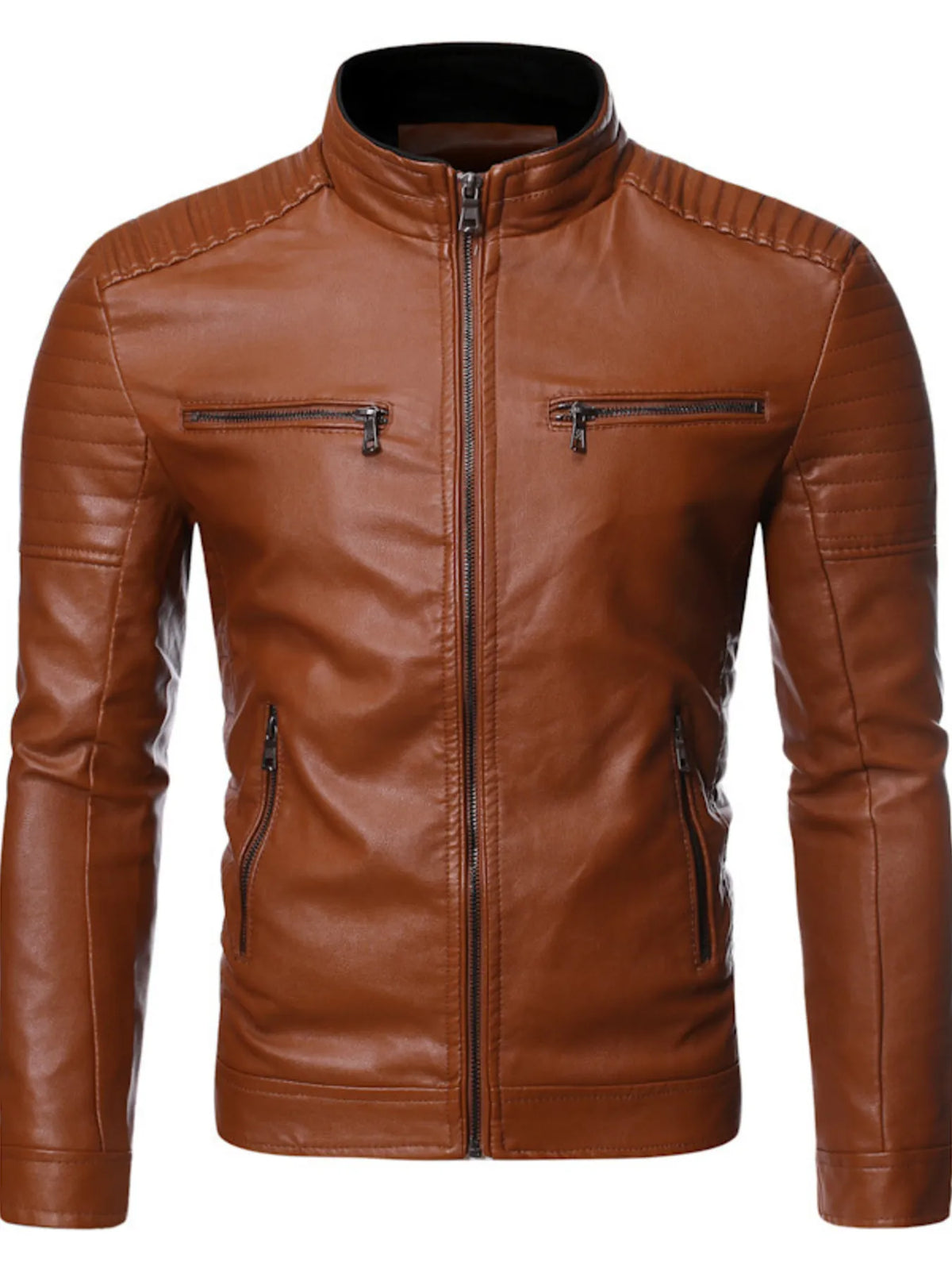 Men's Plus Size Zip Up Motorcycle Jacket - Lilixa.store