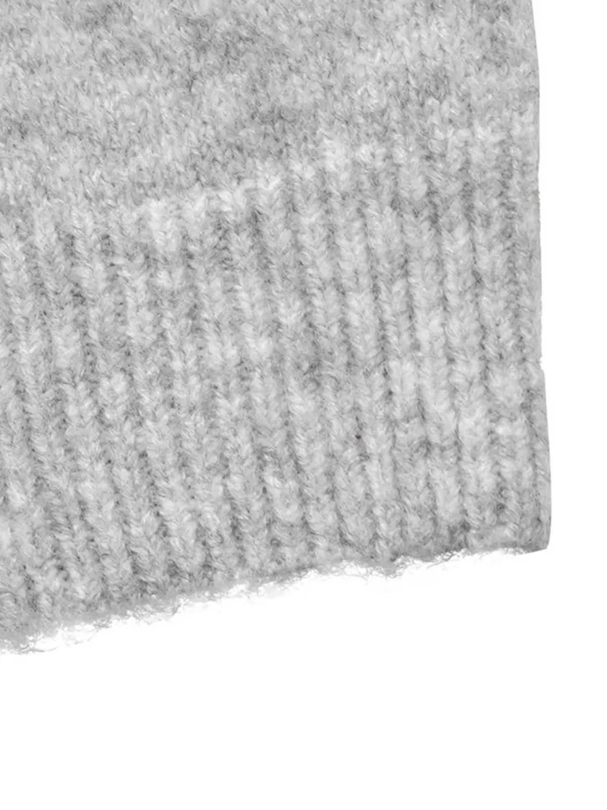 Crew Neck Button-Down Cardigan in Gray/white, view 18