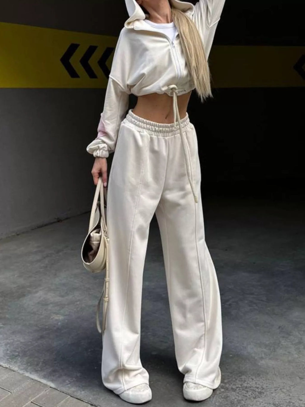 Zip Up Hoodie and Wide-Leg Pants Set - Lilixa.store