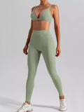 V-Neck Tank and High-Waisted Seamless Pants Active Set - Lilixa.store