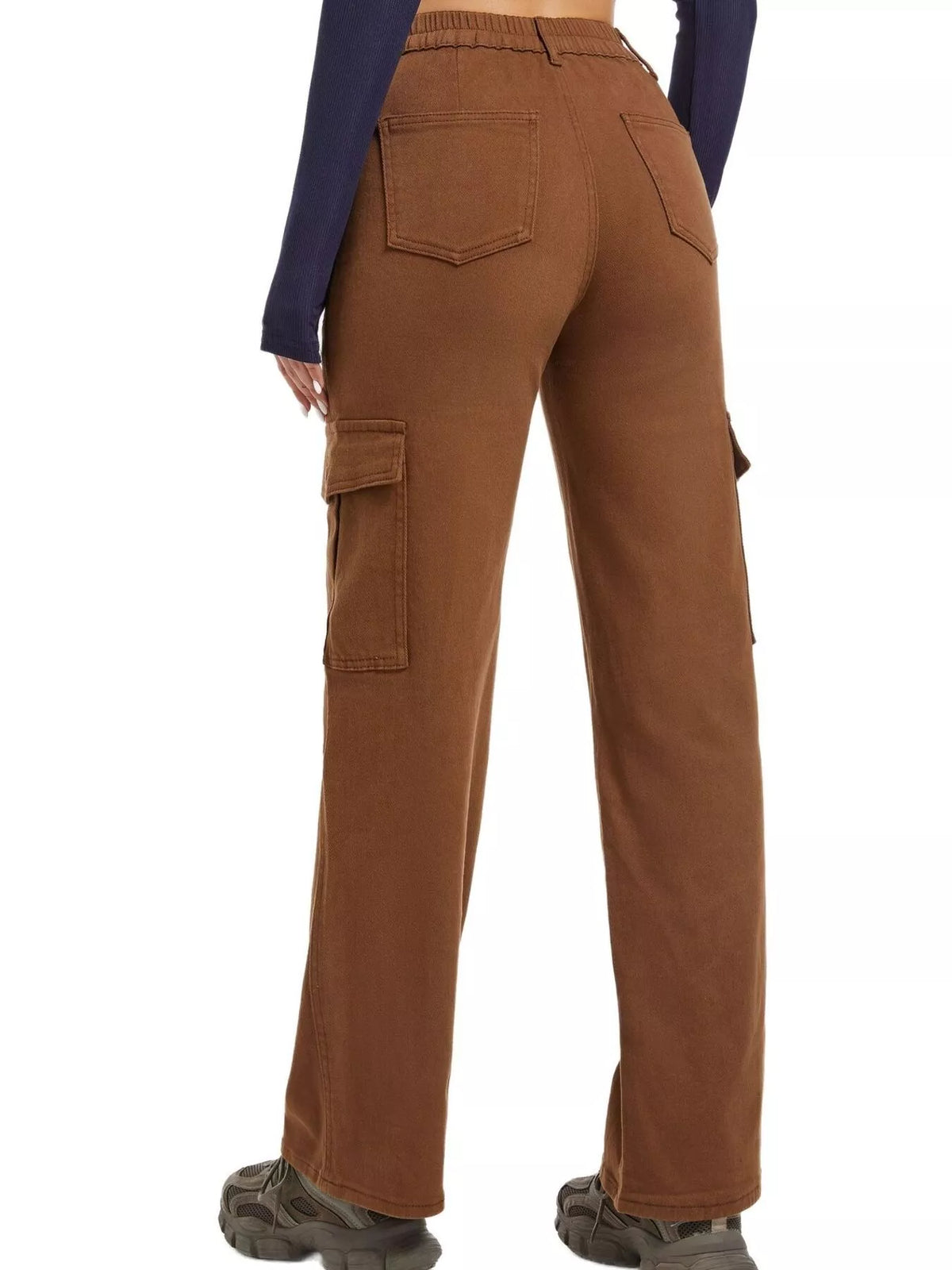 High-Waisted Cargo Jeans - Lilixa.store