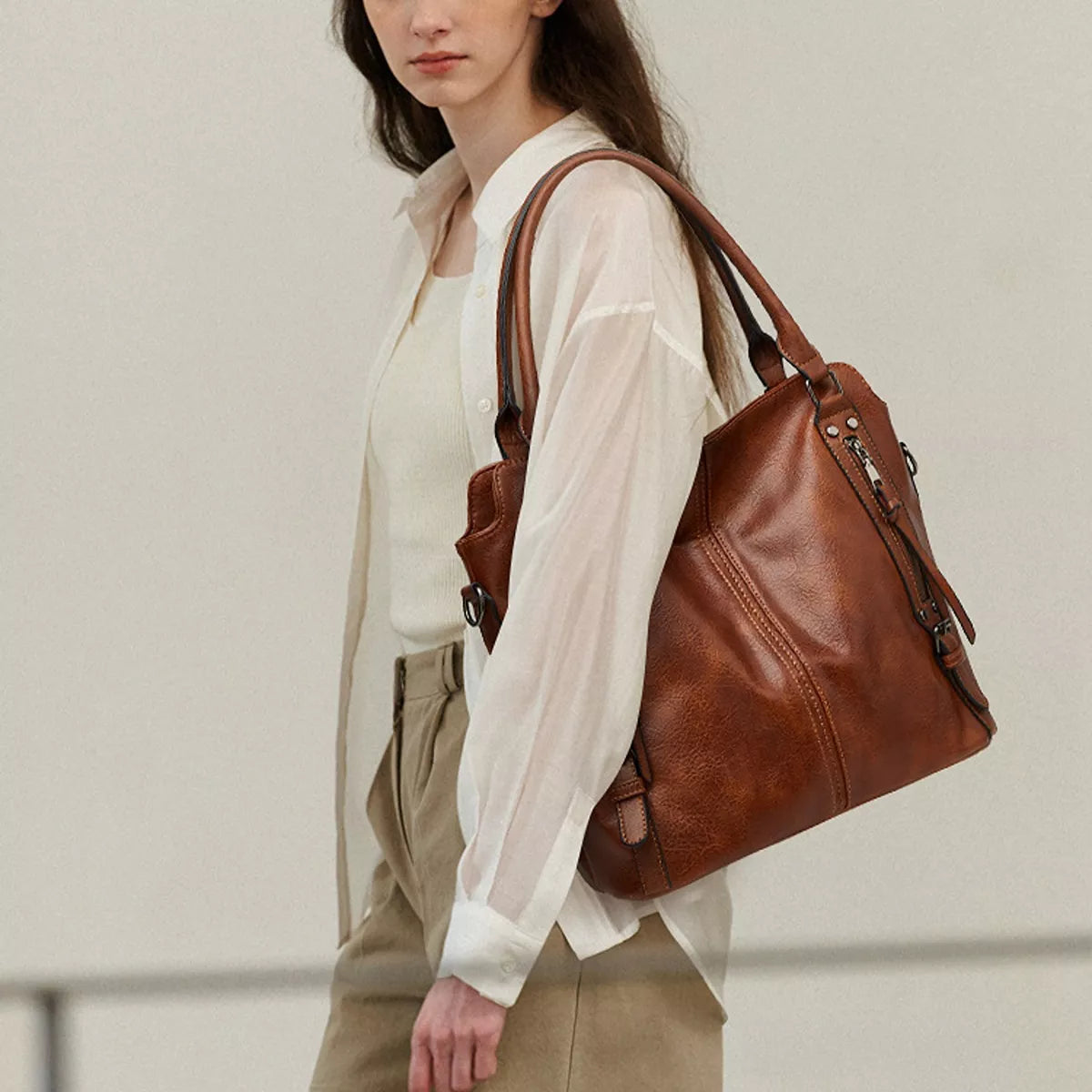 PU Leather Shoulder Bag and Pouch Set - Lilixa.store