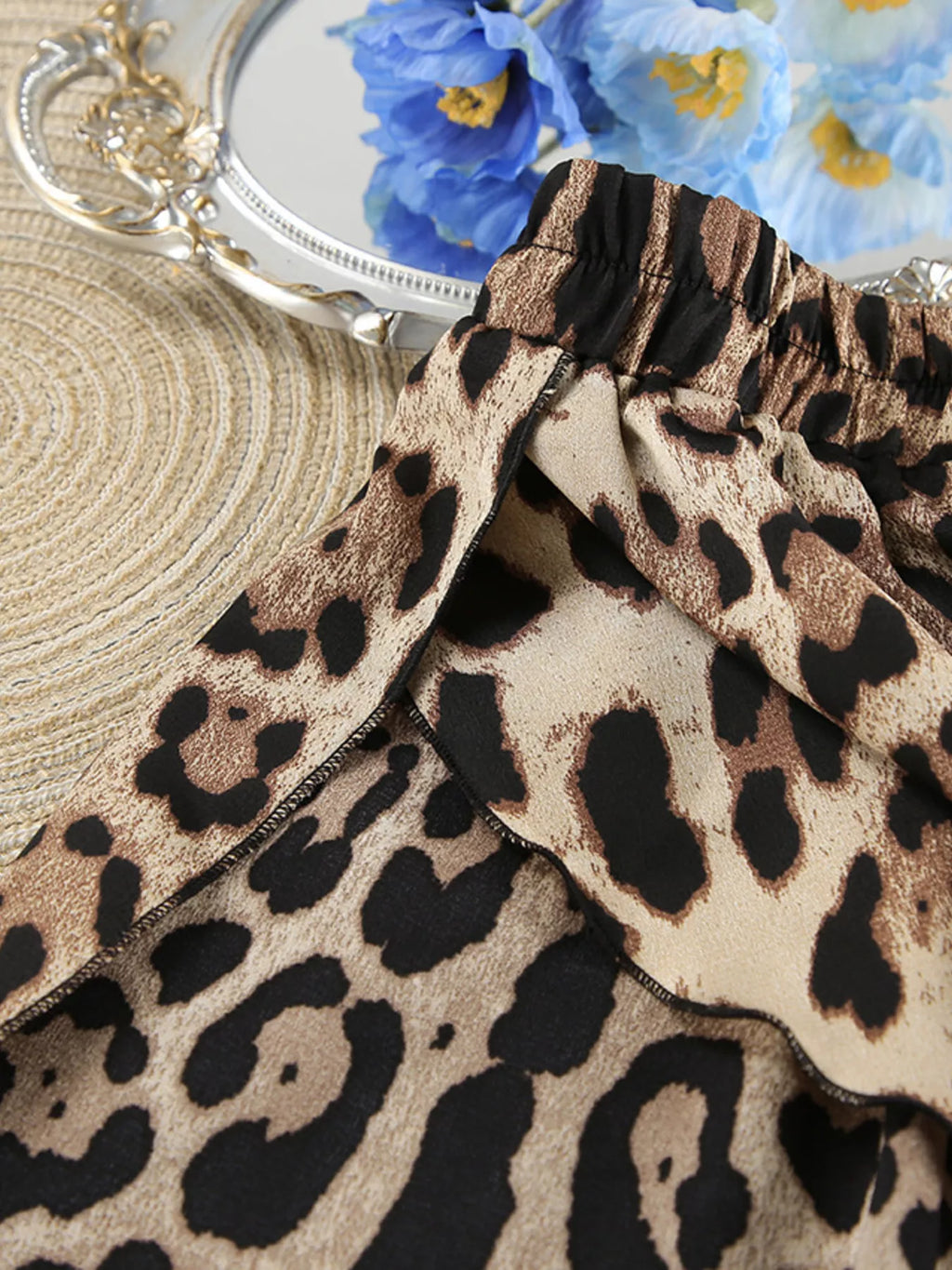 Leopard Bra & Cardigan and Shorts Set - Lilixa.store