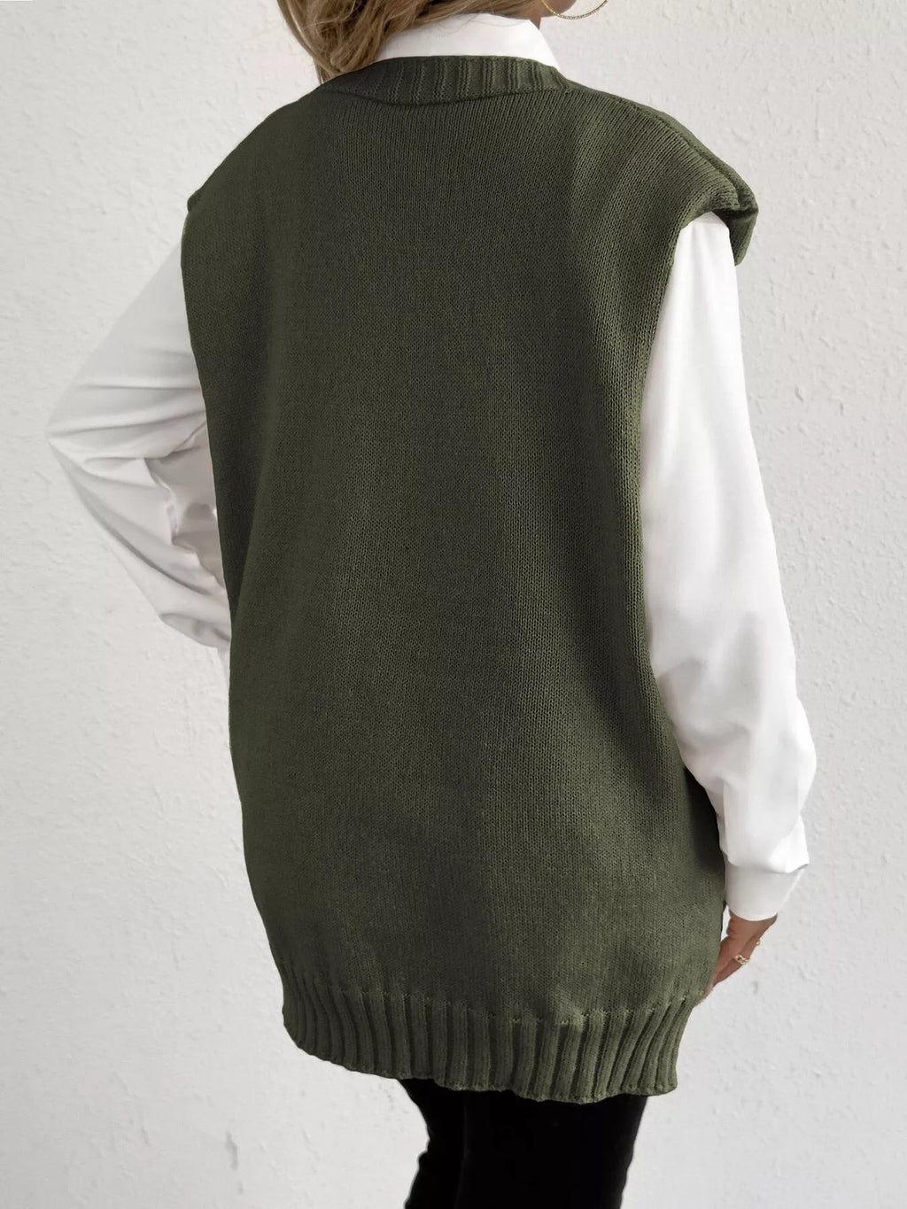 Flower V-Neck Sleeveless Cardigan - Lilixa.store