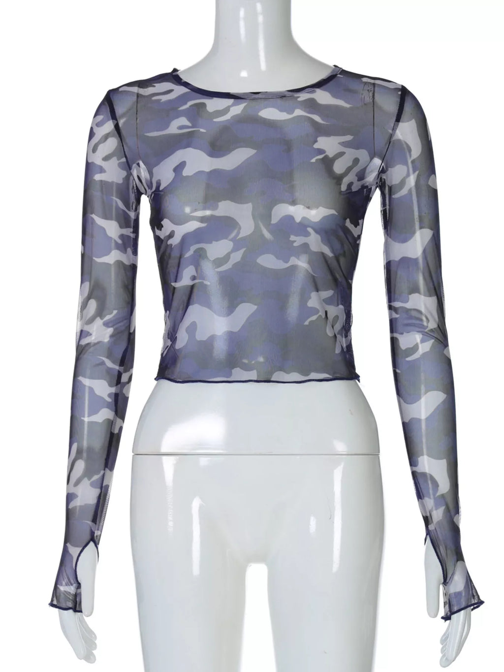 Camouflage Mesh Long Sleeve T-Shirt - Lilixa.store