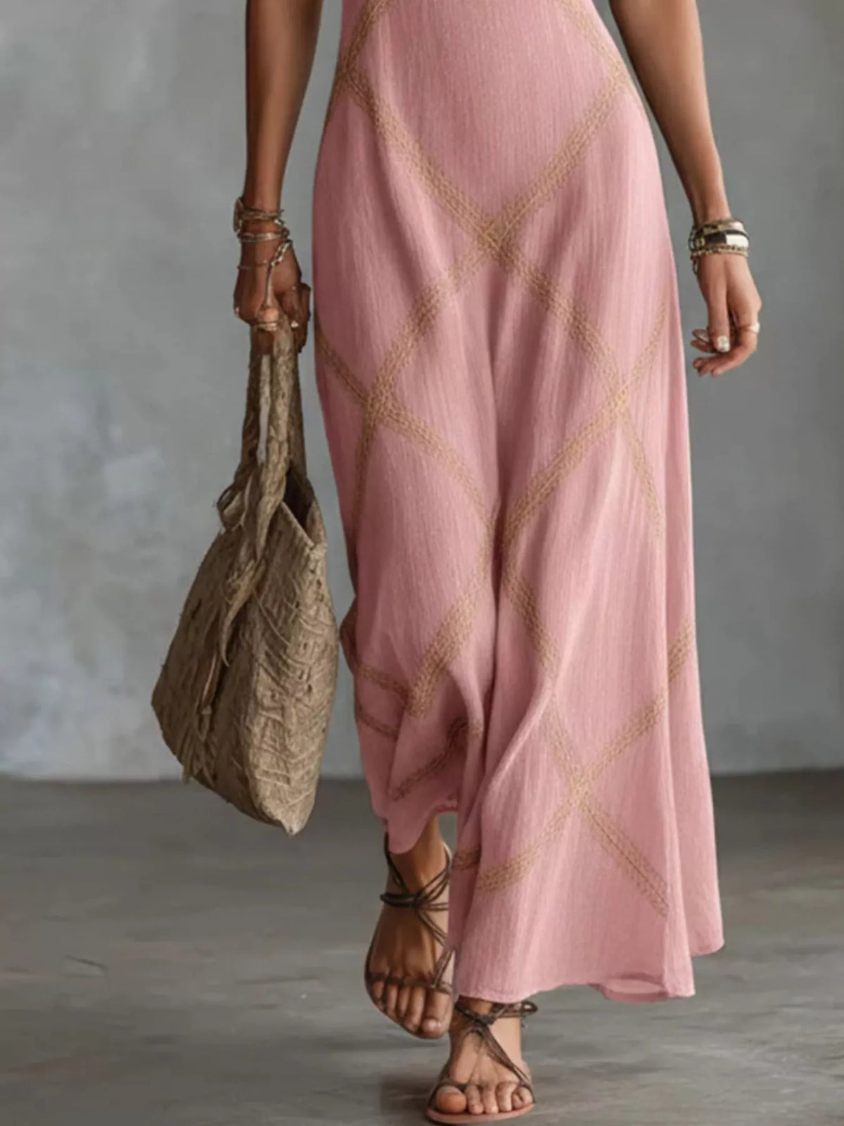 Full Size Square Neck Maxi Dress Plus Size
