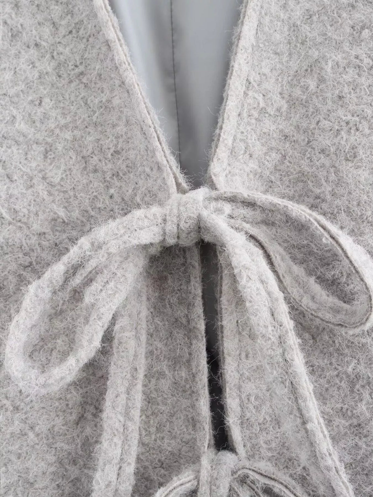 Textured Knit Tie-Front Outerwear - Lilixa.store