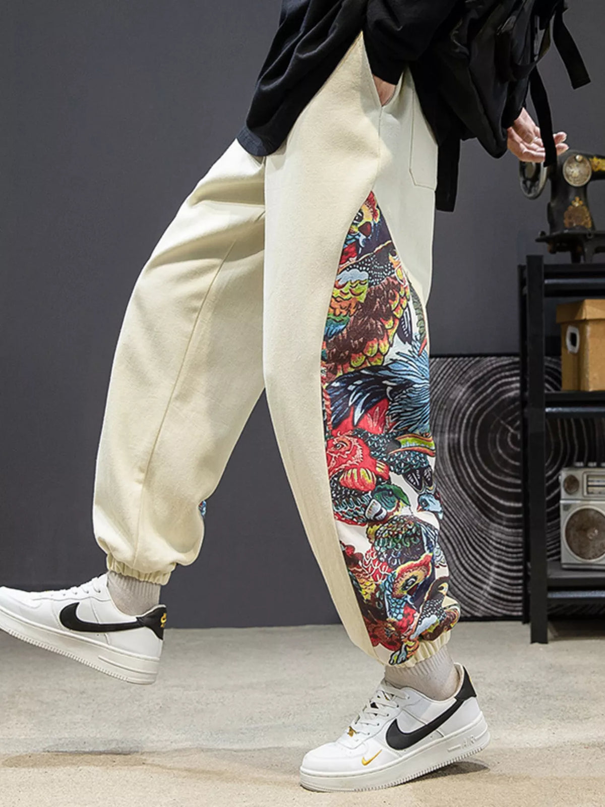 Men's Plus Size Printed Side Panel Joggers, view 3