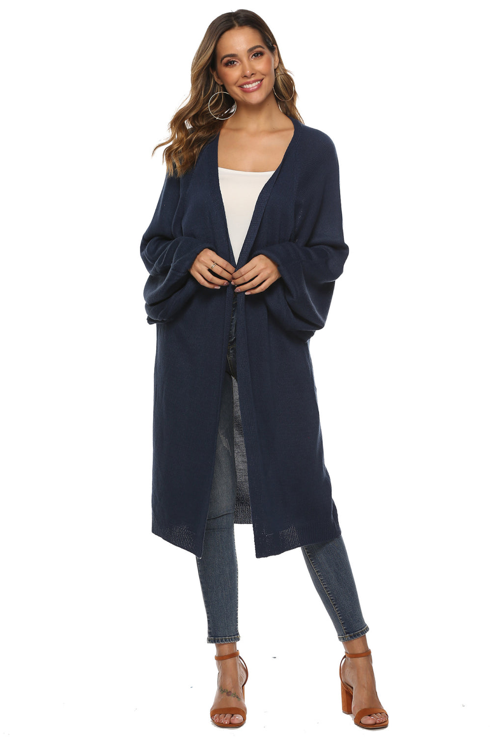 Long Sleeve Open Front Cardigan - Lilixa.store
