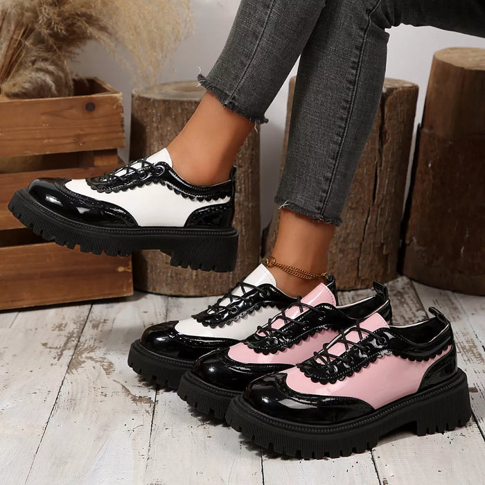 Round Toe Lace Up Sneakers - Lilixa.store