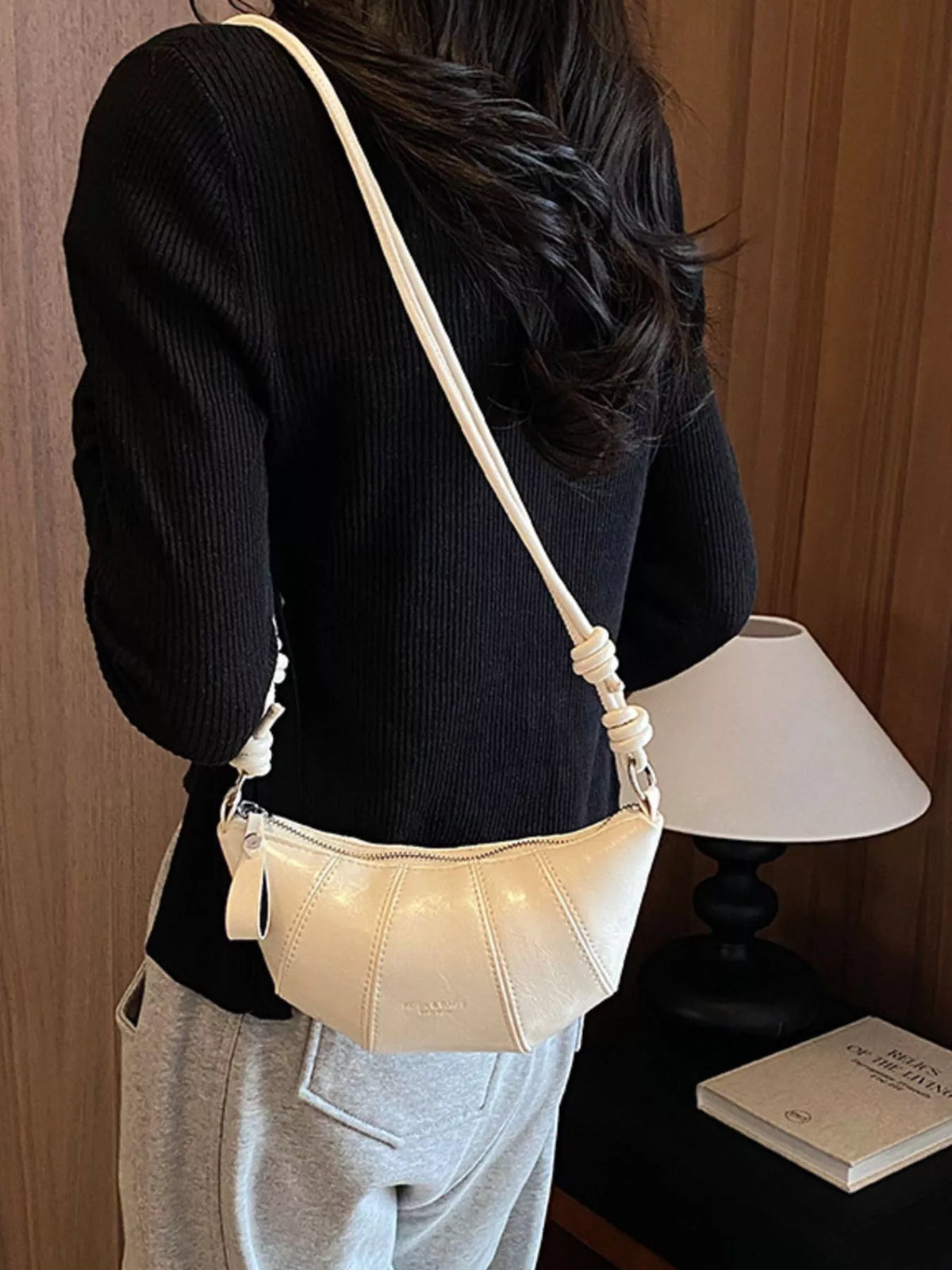 PU Leather Crescent Crossbody Bag - Lilixa.store