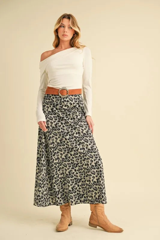 Aemi+Co Leopard Midi Skirt - Lilixa.store