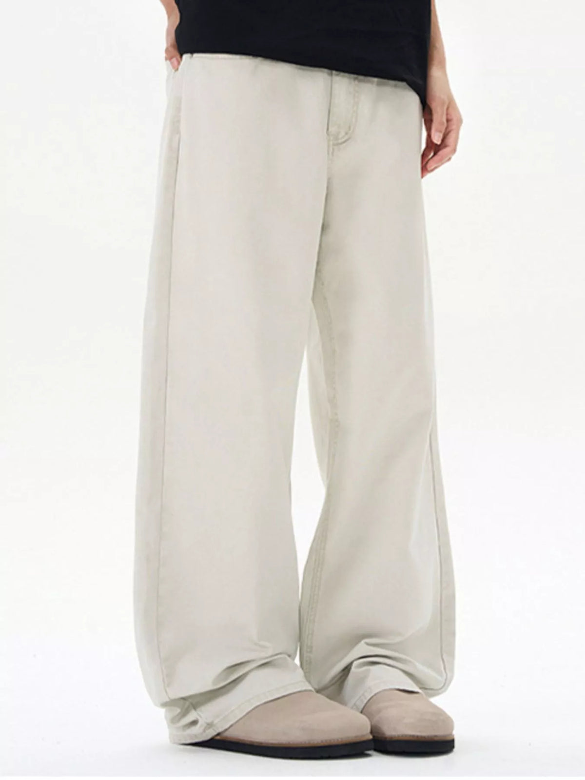 Men's Full Size Wide-Leg Pants Plus Size in Army Green