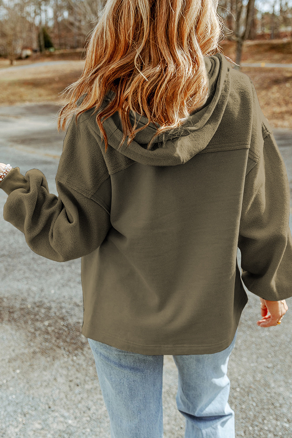 Zip-Up Drawstring Hooded Jacket, view 8