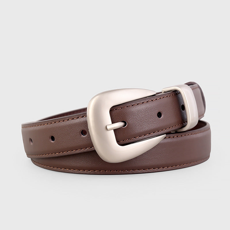 Buckle Skinny Leather Belt - Lilixa.store