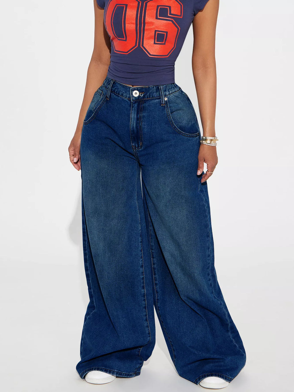 Full Size High-Waisted Wide-Leg Jeans Plus Size - Lilixa.store