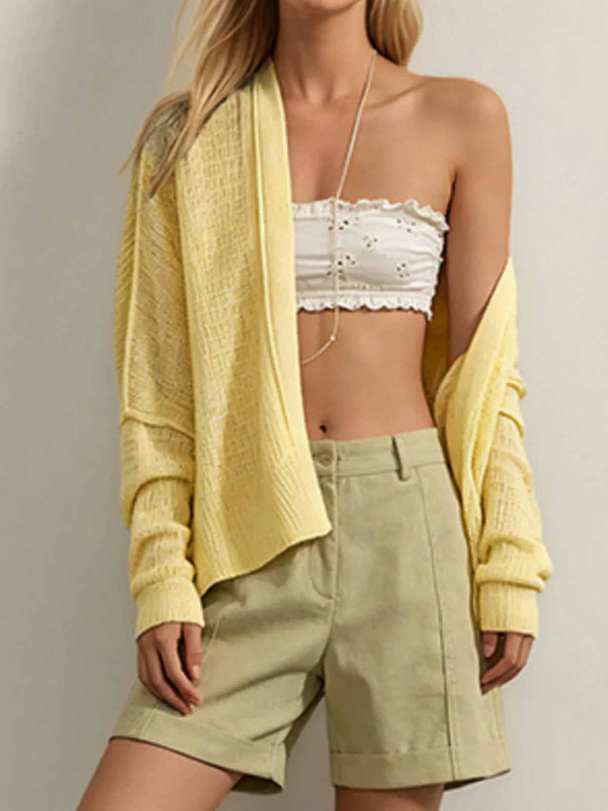 Open-Front Long Sleeve Knit Cardigan - Lilixa.store