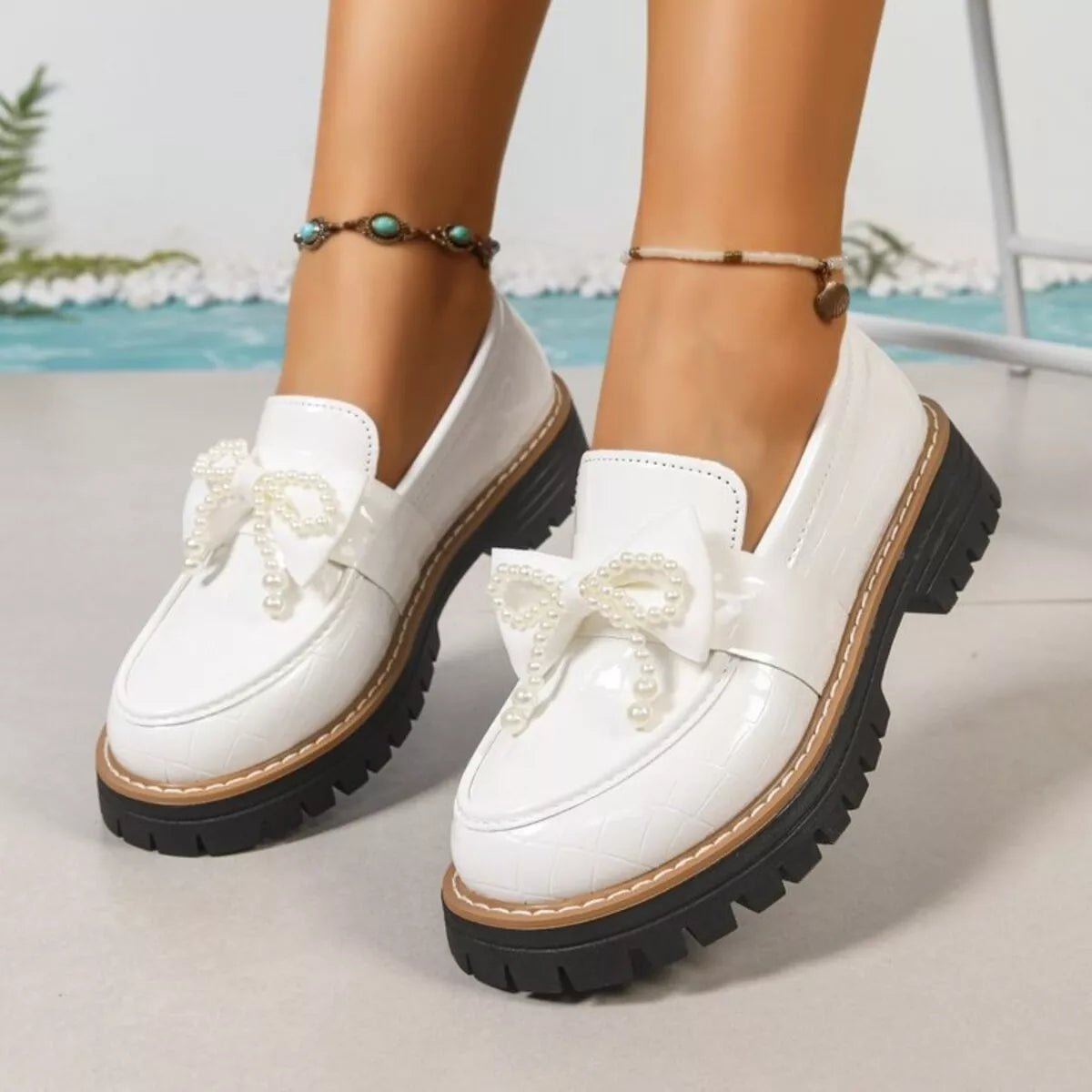 Round Toe Platform Loaferss - Lilixa.store