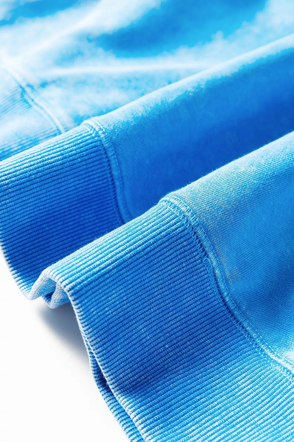 Mineral Wash Oversized Sweatshirt with Chest Pocket in Sky Blue, view 10