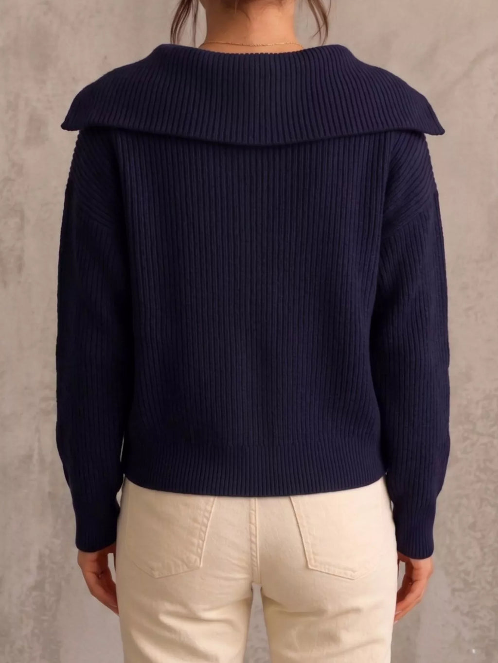 Zip Up Dropped Shoulder Cardigan - Lilixa.store