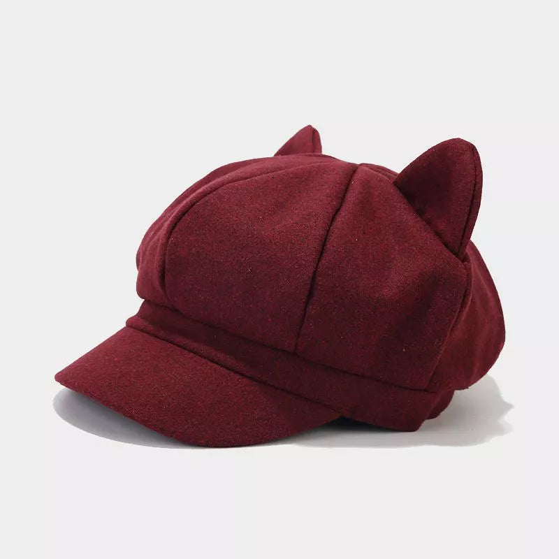 Cat Ear Newsboy Hat - Lilixa.store