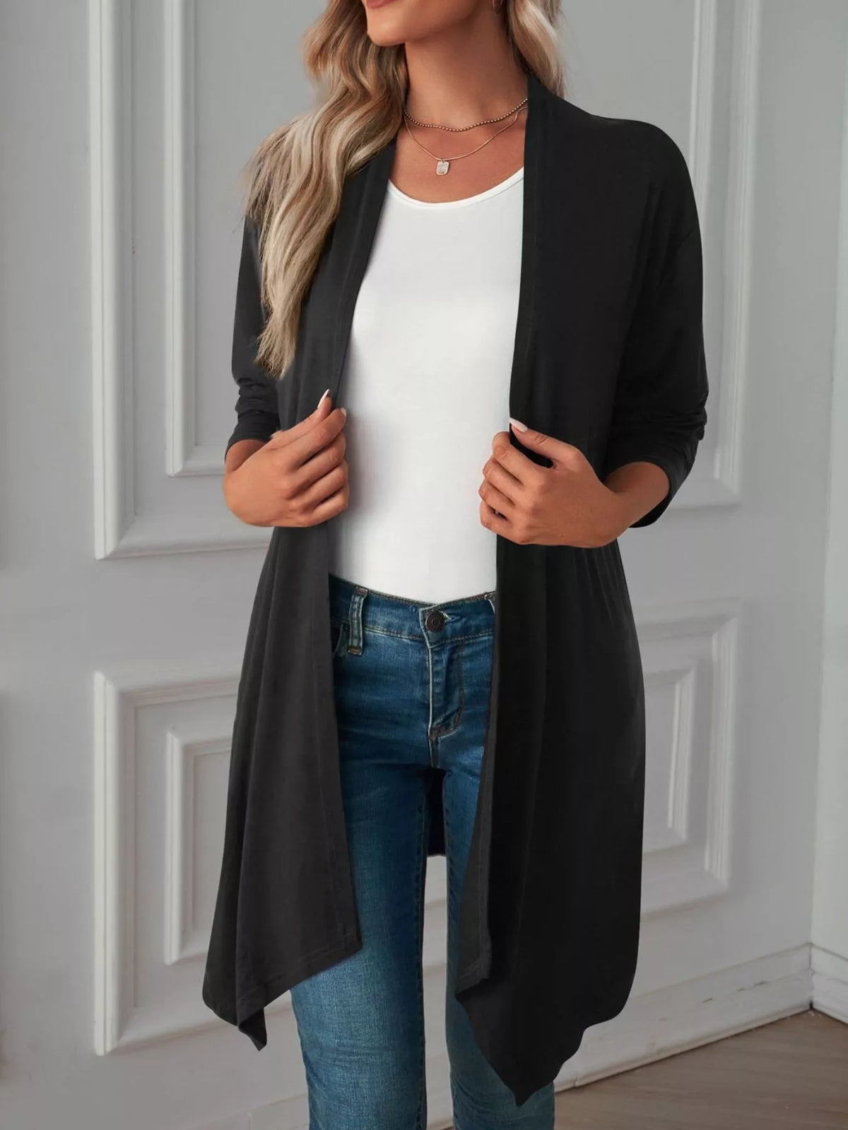 Lightweight Open Front Cardigan - Lilixa.store