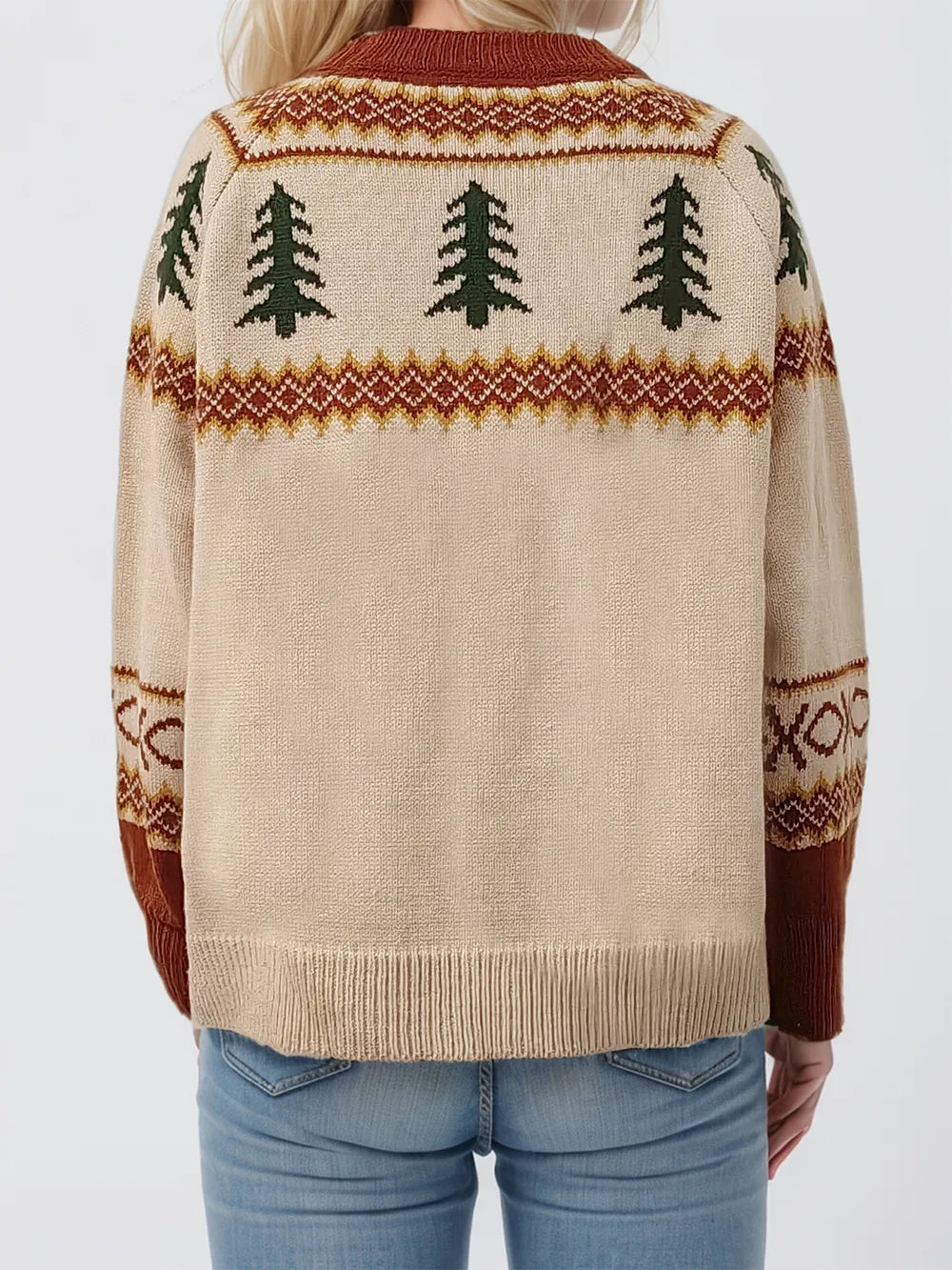 Graphic Round Neck Long Sleeve Sweater - Lilixa.store