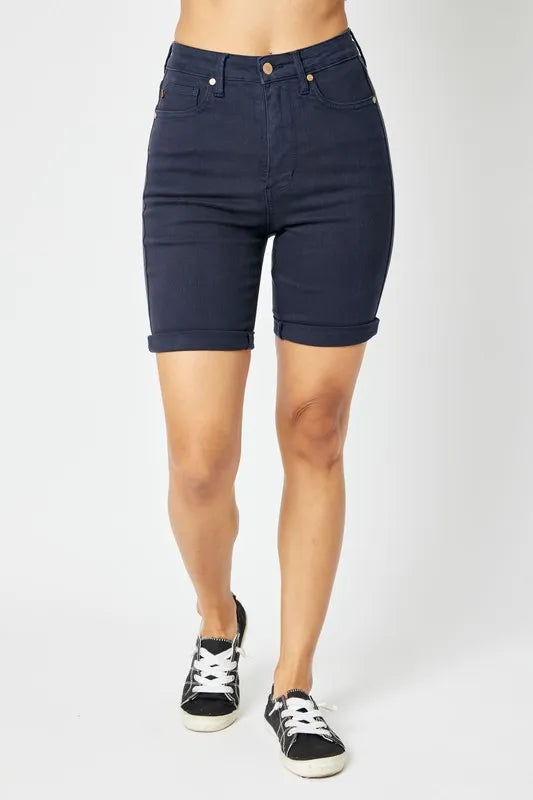 Judy Blue Full Size High Waist Tummy Control Bermuda Shorts - Lilixa.store