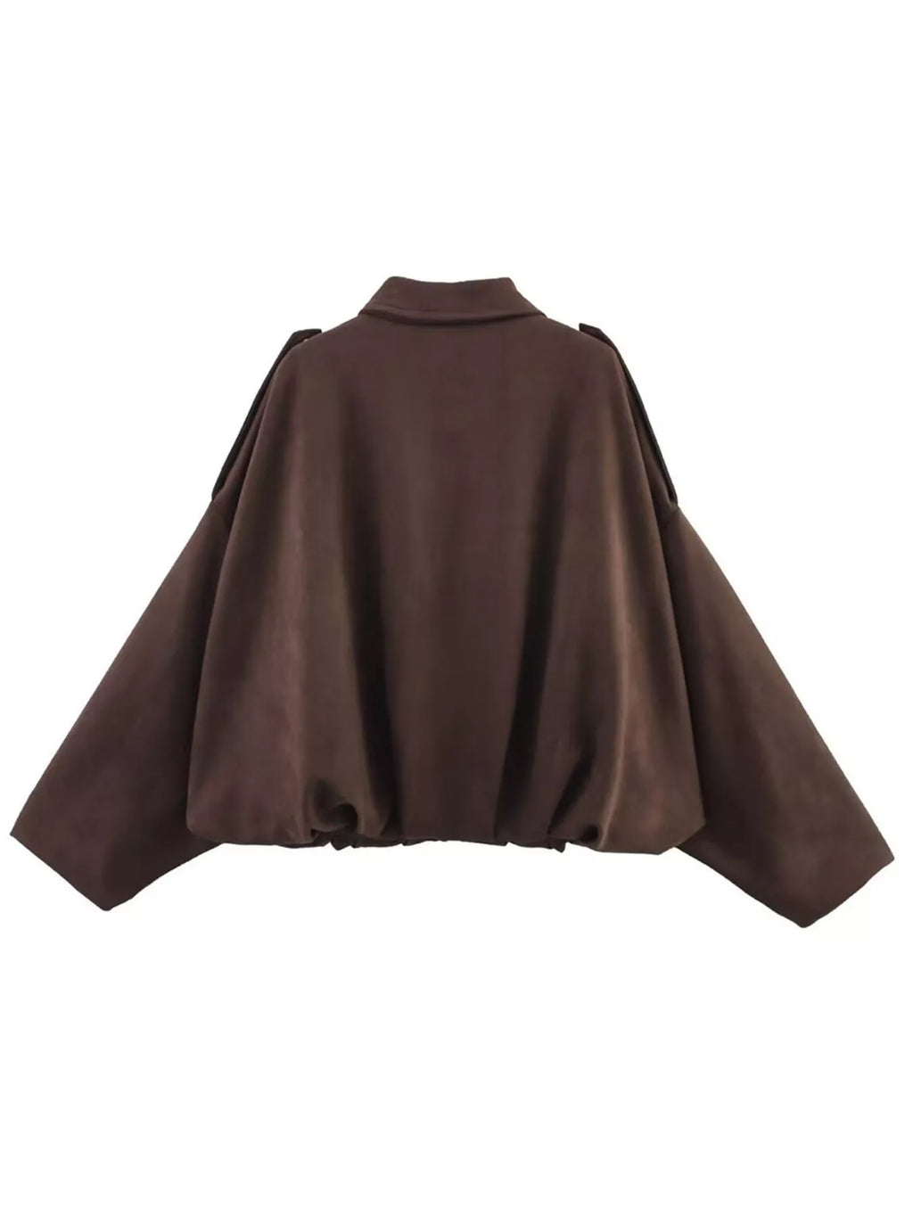 Collared Neck Dropped Shoulder Jacket - Lilixa.store