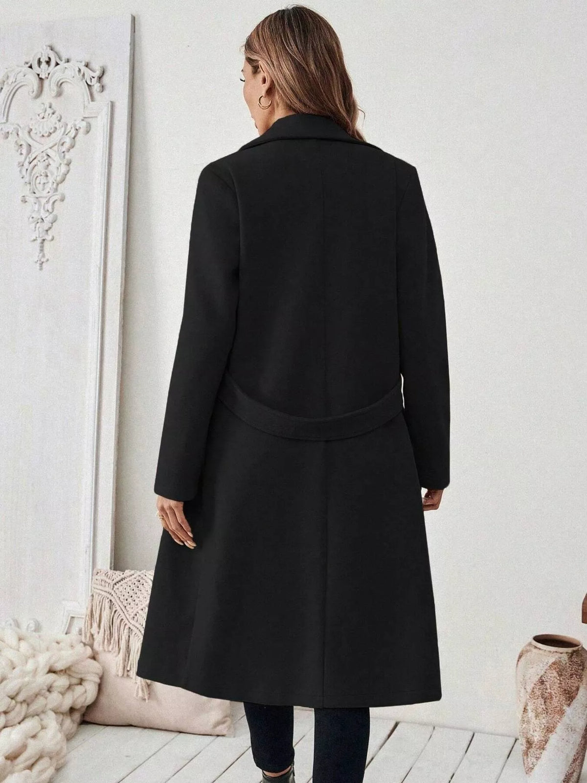 One Button Lapel Collar Overcoat - Lilixa.store