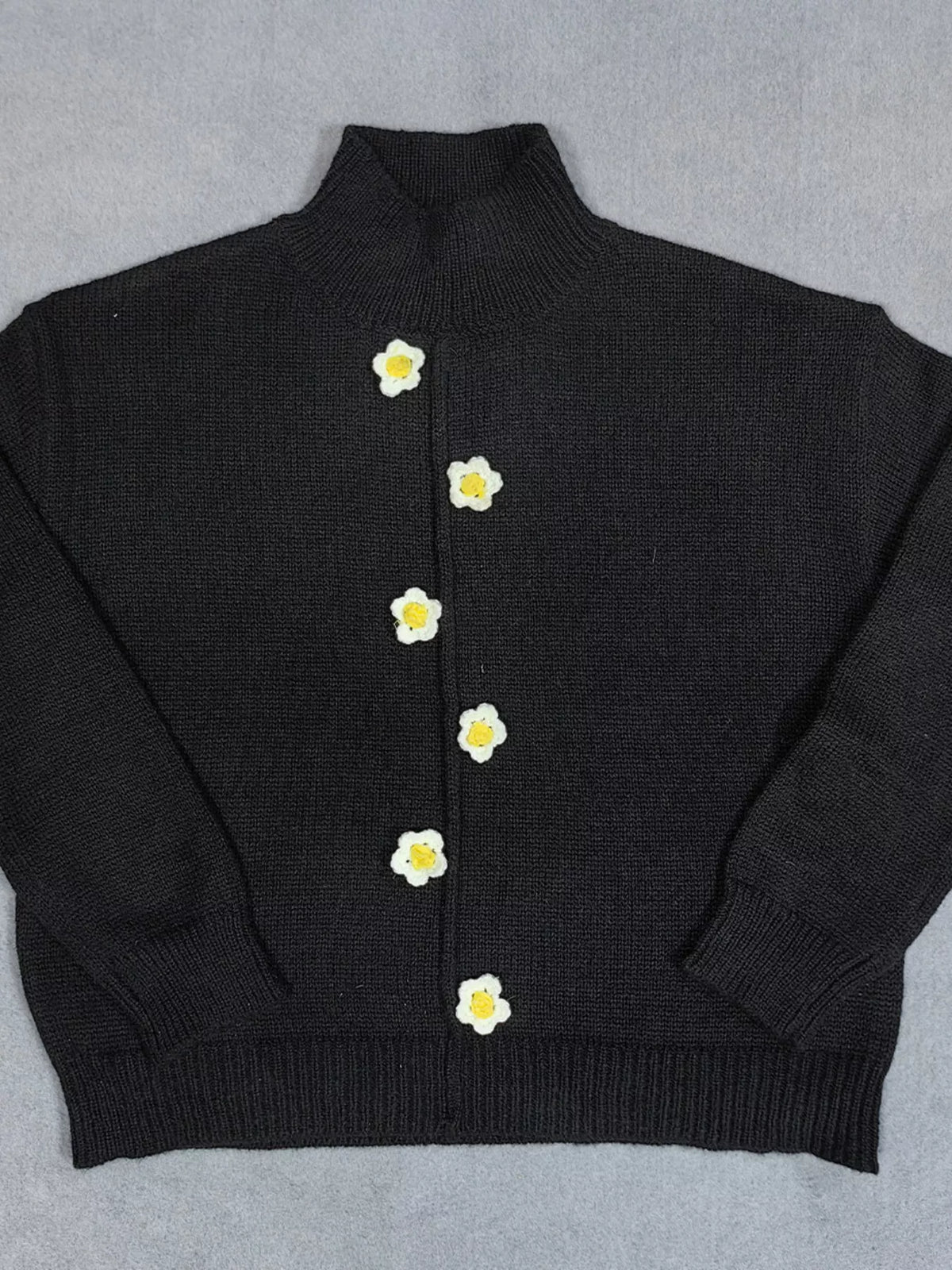 Floral Applique Turtleneck Sweater, view 8