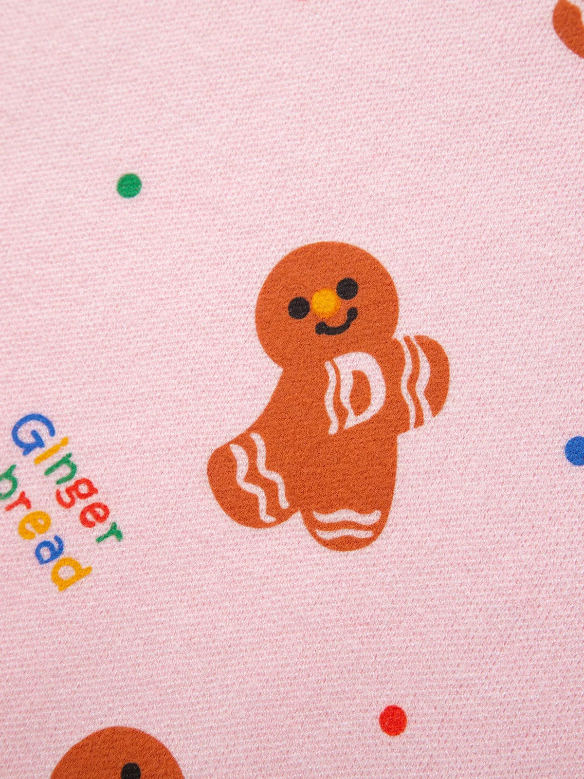 Gingerbread Pattern Long Sleeve Round Neck Sweater