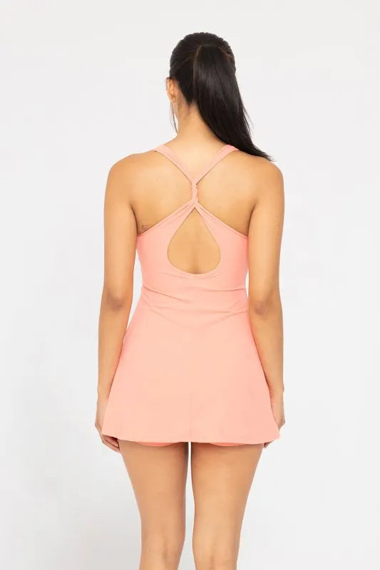MONO B Twist Racerback Fit-and-Flare Dress - Lilixa.store