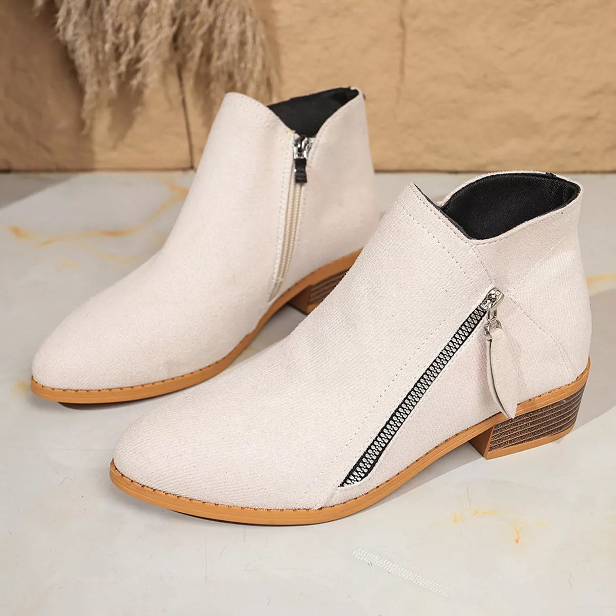 Point Toe Block Heels Boots - Lilixa.store