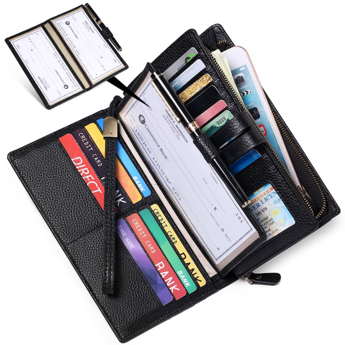 Leather Long Wallet