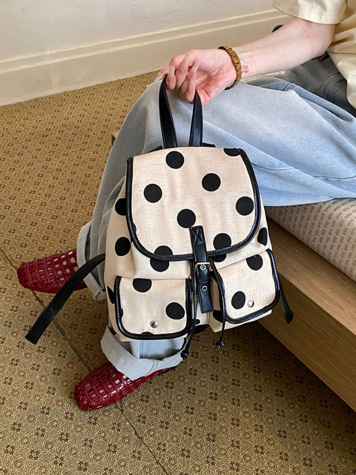 Polka Dot Backpack Bag - Lilixa.store