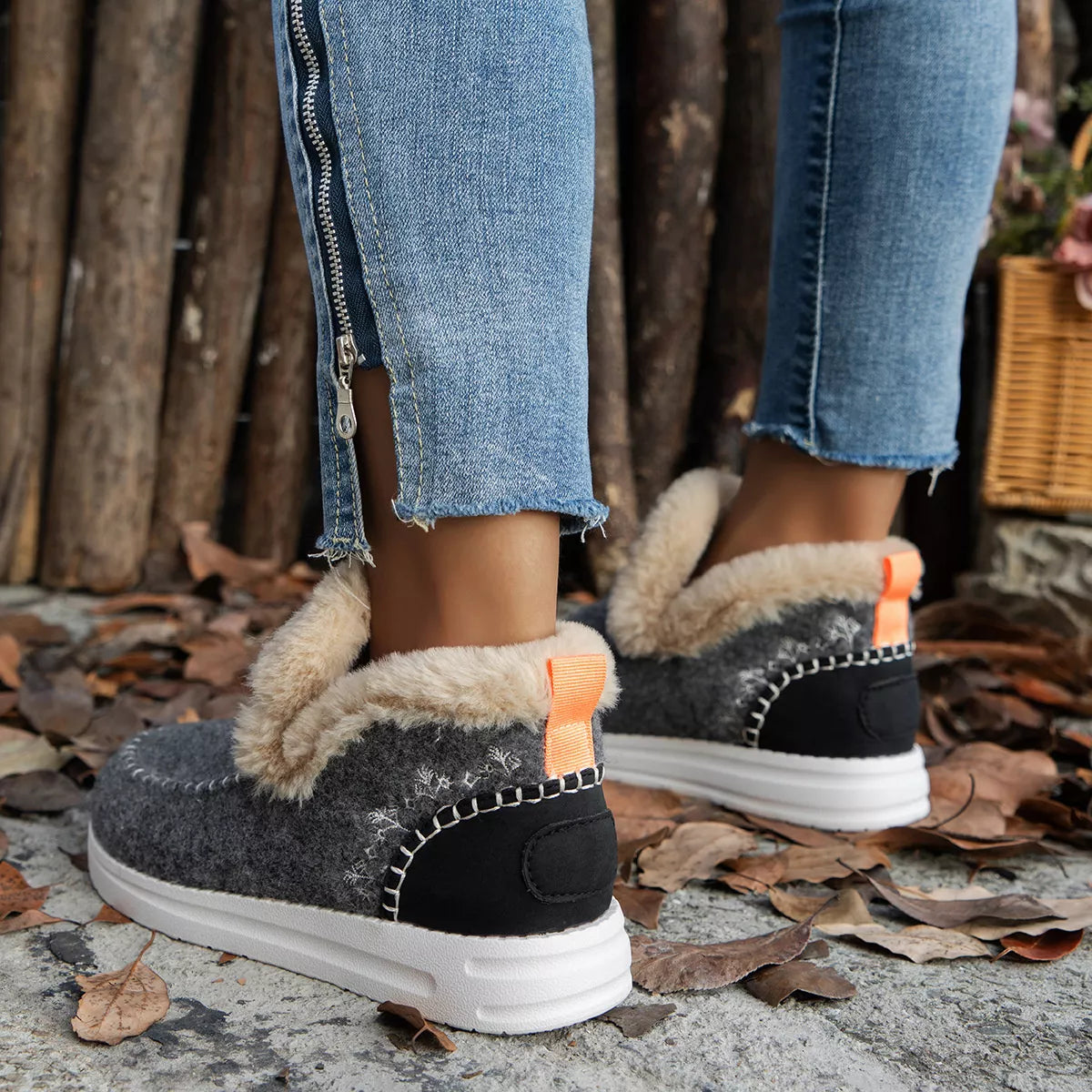 Round Toe Winter Ankle Boots