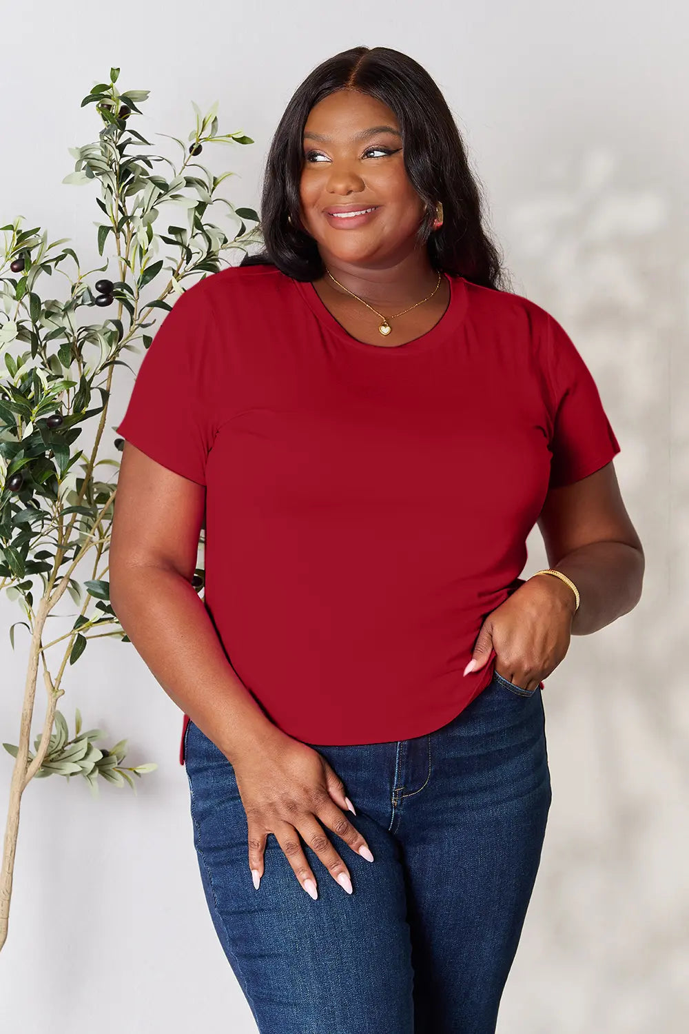 Basic Bae Full Size Round Neck Short Sleeve T-Shirt - Lilixa.store