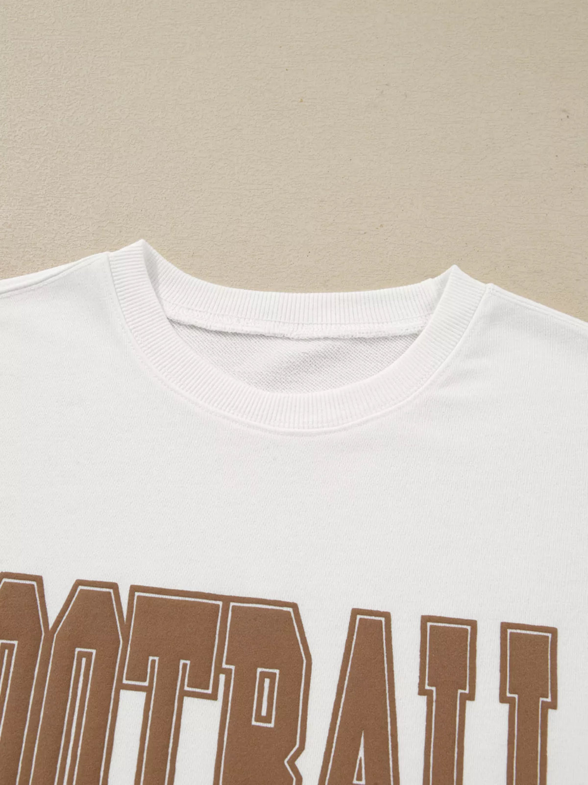 FOOTBALL 3D Letter Graphic Crew Neck Sweatshirt - Lilixa.store