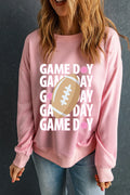 GAME DAY Round Neck Long Sleeve Sweatshirt - Lilixa.store