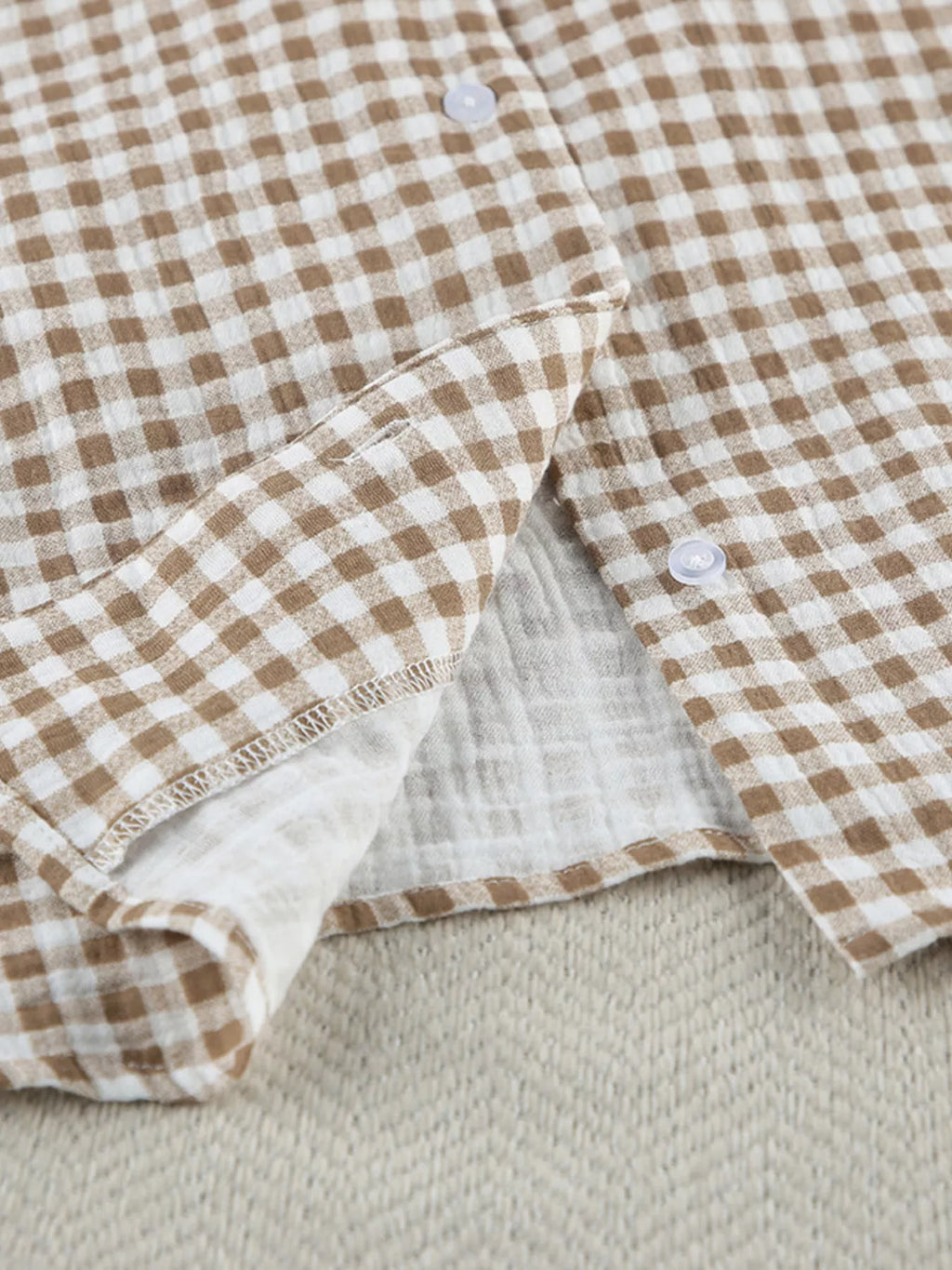 Gingham Ruffle-Trim Top and Pants Lounge Set - Lilixa.store